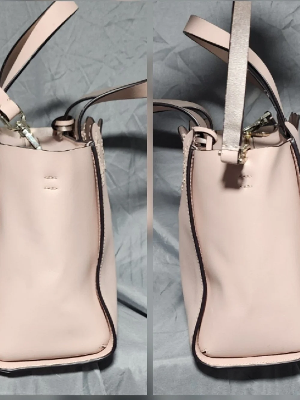 Kate Spade Magnolia Street Scalloped Eyelet Mini Mina Pink Leather Satchel Purse
